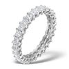 18k White Gold 2.00ct Ring - 18ct White Gold Claw Set Full Eternity Ring Princess Cut Natural Diamond 2.00ct G VS - by Hearts Forever Jewellers