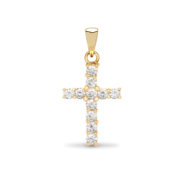 0.50ct Necklace - 18ct Yellow Gold Natural Diamond Cross - by Hearts Forever Jewellers