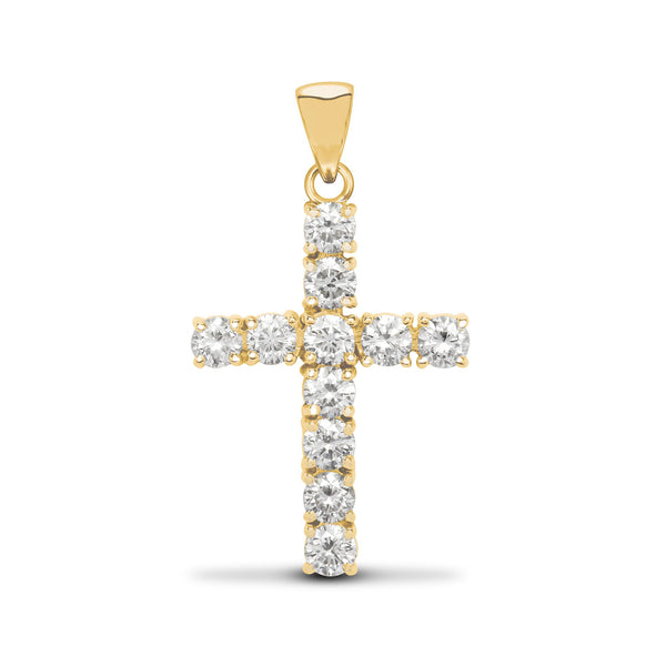 0.50ct Necklace - 18ct Yellow Gold Natural Diamond Cross - by Hearts Forever Jewellers