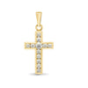 0.18ct Necklace - 18ct Yellow Gold Natural Diamond Cross - by Hearts Forever Jewellers