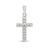 0.18ct Necklace - 18ct White Gold Natural Diamond Cross - by Hearts Forever Jewellers