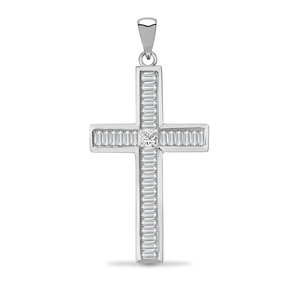 Princess Necklace - 18ct White Gold Natural Diamond Cross - by Hearts Forever Jewellers