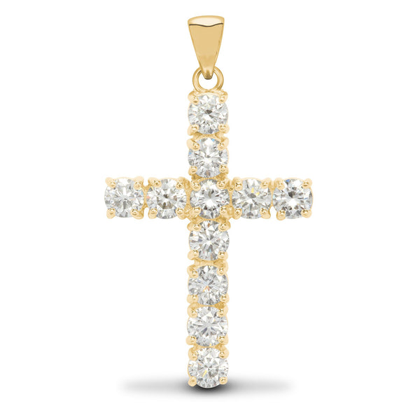 0.50ct Necklace - 18ct Yellow Gold Natural Diamond Cross - by Hearts Forever Jewellers