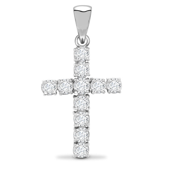 0.50ct Necklace - 18ct Yellow Gold Natural Diamond Cross - by Hearts Forever Jewellers