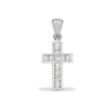 Diamond Necklace - 18ct White 0.22ct Princess Cut & Baguette Natural Diamond Cross - by Hearts Forever Jewellers
