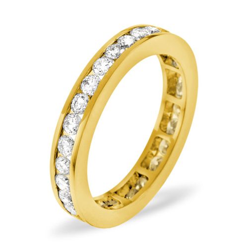 18k Yellow Gold 1.00ct Ring - 18ct Yellow Gold Channel Set Full Eternity Ring Natural Diamond 1.00ct G VS - by Hearts Forever Jewellers