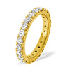 18k Yellow Gold 2.00ct Ring - 18ct Yellow Gold Claw Set Full Eternity Ring Natural Diamond 2.00ct G VS - by Hearts Forever Jewellers