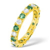 18k Yellow Gold 0.50ct Ring - 18ct Yellow Gold Claw Set Full Eternity Ring Natural Diamond 0.50ct Emerald 0.70ct G VS - by Hearts Forever Jewellers