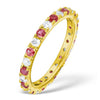 18k Yellow Gold 0.50ct Ring - 18ct Yellow Gold Claw Set Full Eternity Ring Natural Diamond 0.50ct Ruby 0.80ct G VS - by Hearts Forever Jewellers