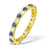 18k Yellow Gold 0.50ct Ring - 18ct Yellow Gold Claw Set Full Eternity Ring Natural Diamond 0.50ct Sapphire 0.90ct G VS - by Hearts Forever Jewellers