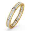 18k Yellow Gold 1.00ct Ring - 18ct White Gold Channel Set Princess Cut Full Eternity Ring Natural Diamond 1.00ct G VS - by Hearts Forever Jewellers