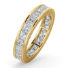 18k Yellow Gold 1.00ct Ring - 18ct White Gold Channel Set Princess Cut Full Eternity Ring Natural Diamond 1.00ct G VS - by Hearts Forever Jewellers