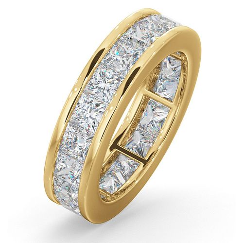 18k Yellow Gold 1.00ct Ring - 18ct White Gold Channel Set Princess Cut Full Eternity Ring Natural Diamond 1.00ct G VS - by Hearts Forever Jewellers