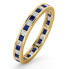 18k Yellow Gold 0.50ct Ring - 18ct Yellow Gold Channel Set Princess Cut Full Eternity Ring Natural Diamond 0.50ct Saph 0.70ct G VS - by Hearts Forever Jewellers