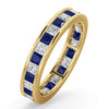 18k Yellow Gold 0.50ct Ring - 18ct Yellow Gold Channel Set Princess Cut Full Eternity Ring Natural Diamond 0.50ct Saph 0.70ct G VS - by Hearts Forever Jewellers
