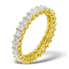 18k Yellow Gold 2.00ct Ring - 18ct Yellow Gold Claw Set Full Eternity Ring Princess Cut Natural Diamond 2.00ct G VS - by Hearts Forever Jewellers
