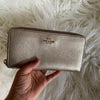 Prada Silver Zip Around Wallet