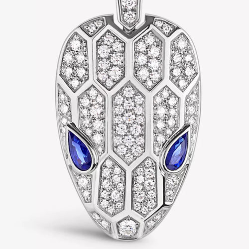 BVLGARI Serpenti 18ct white gold, 2.07ct brilliant-cut diamond and sapphire necklace