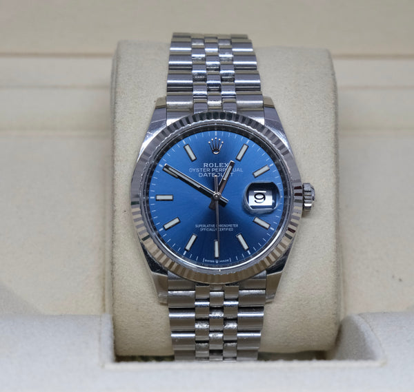 Rolex Datejust 36 MM Jubilee Bracelet Blue Baton Dail 126234