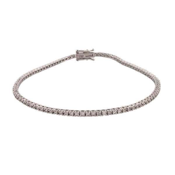 Diamond Bracelet - 18ct White Gold 1.03ct Claw Set Tennis Bracelet - by Hearts Forever Jewellers