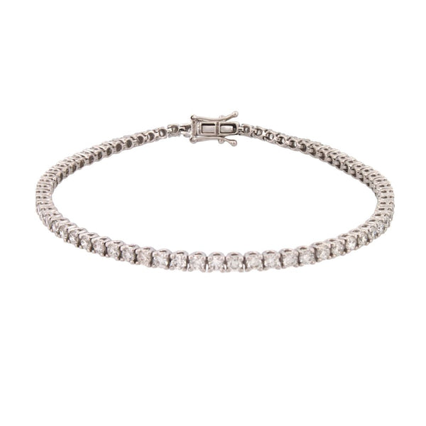 Diamond Bracelet - 18ct White Gold 1.03ct Claw Set Tennis Bracelet - by Hearts Forever Jewellers