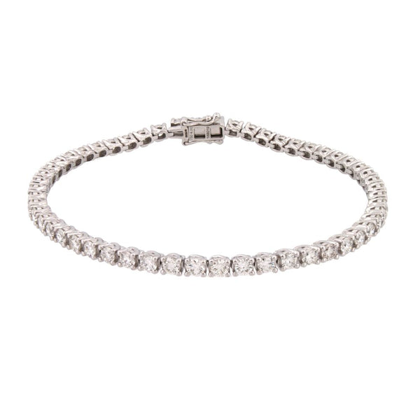Diamond Bracelet - 18ct White Gold 1.03ct Claw Set Tennis Bracelet - by Hearts Forever Jewellers