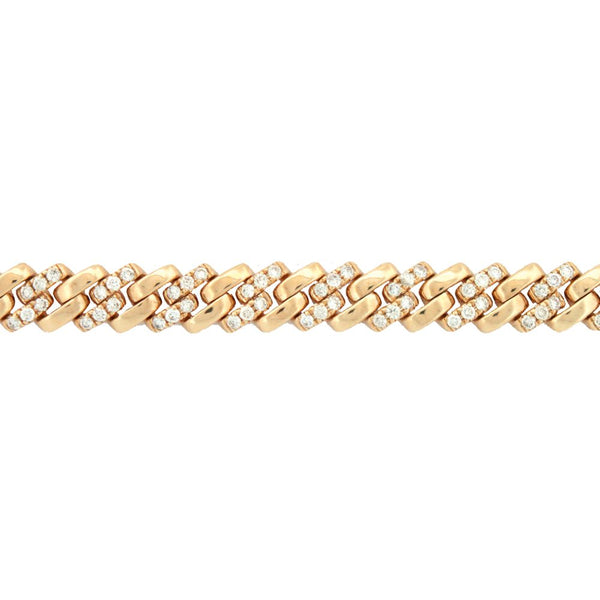 1.43ct Bracelet - 9ct Yellow Cuban Link 1.43ct Diamond Set Bracelet - by Hearts Forever Jewellers