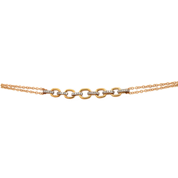 0.10ct Bracelet - 9ct Yellow 0.10ct Diamond Links Bracelet - by Hearts Forever Jewellers