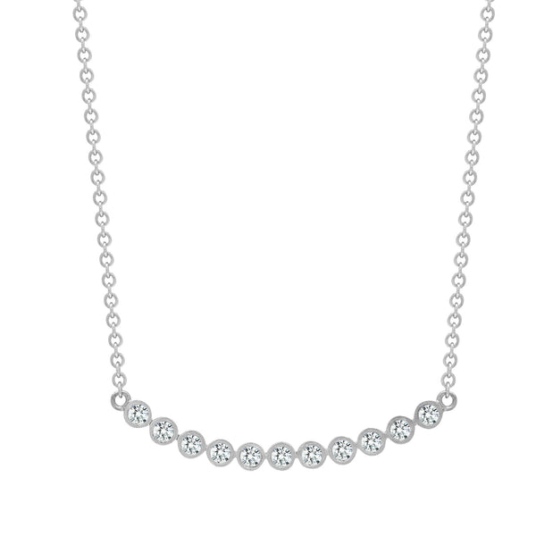 Diamond Necklace - 9ct White 0.33ct Natural Diamond Pendant with 17" Chain - by Hearts Forever Jewellers