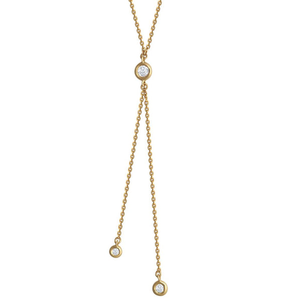 Diamond Necklace - 9ct Yellow 0.16ct Natural Diamond Pendant with 16" Chain - by Hearts Forever Jewellers