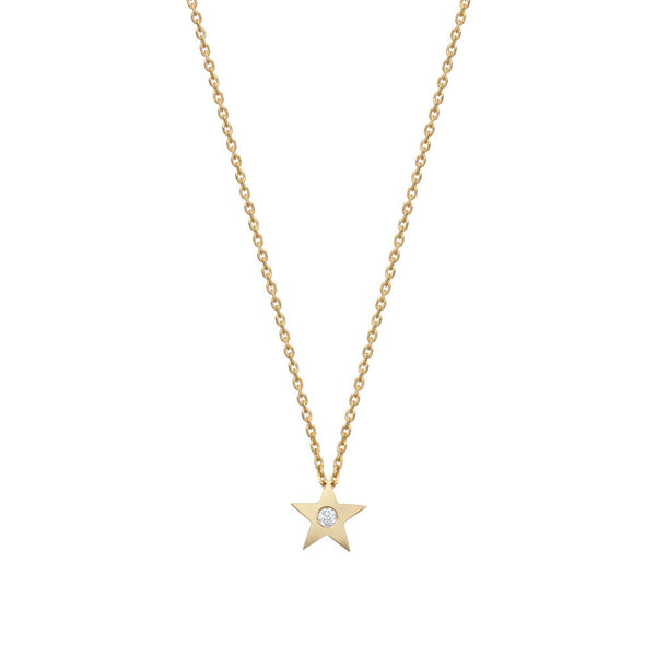 Diamond Necklace - 9ct Yellow 0.04ct Natural Diamond Pendant with 16" Chain - by Hearts Forever Jewellers