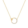 Diamond Necklace - 9ct Yellow 0.12ct Circle & Star Natural Diamond Pendant with 16" Chain - by Hearts Forever Jewellers