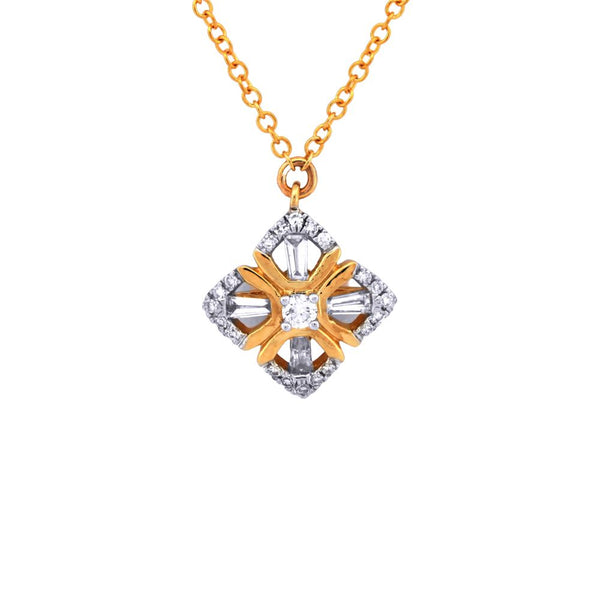 0.12ct Necklace - 9ct Yellow Gold 0.12ct Diamond Pendant - 16+2" Chain - by Hearts Forever Jewellers