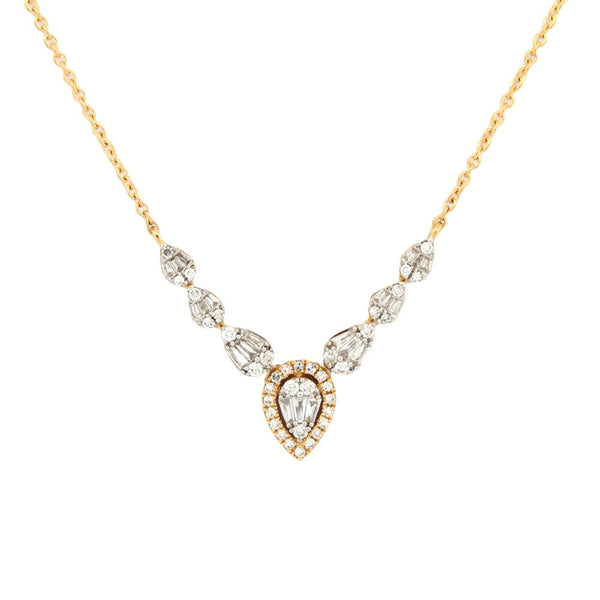 Round Necklace - 9ct Yellow Gold 0.41ct Diamond Pendant - 16+2" Chain - by Hearts Forever Jewellers