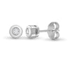 Diamond Ring - 9ct White 10pts Rub over earrings - by Hearts Forever Jewellers