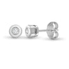 Diamond Ring - 9ct White 10pts Rub over earrings - by Hearts Forever Jewellers