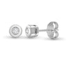 Diamond Ring - 9ct White 10pts Rub over earrings - by Hearts Forever Jewellers