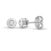 Diamond Ring - 9ct White 10pts Rub over earrings - by Hearts Forever Jewellers