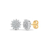 9ct white gold 25pt claw set Natural Diamond stud cluster earrings.