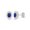 9ct white gold 25pt Natural Diamond and sapphire stud earrings.