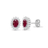 9ct white gold 25pt Natural Diamond and ruby stud earrings.