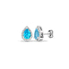 0.06ct Ring - 9ct White Dia-0.06ct Blue Topaz- Pear Drop Earrings - by Hearts Forever Jewellers