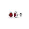 0.06ct Ring - 9ct White Dia-0.06ct Garnet- Pear Drop Earrings - by Hearts Forever Jewellers