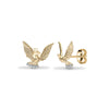 9ct Yellow 3pts Natural Diamond American Eagle Earrings
