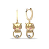 0.04ct Ring - 9ct Yellow Dia-4pts P.Saph-6pts Panther Earrings - by Hearts Forever Jewellers