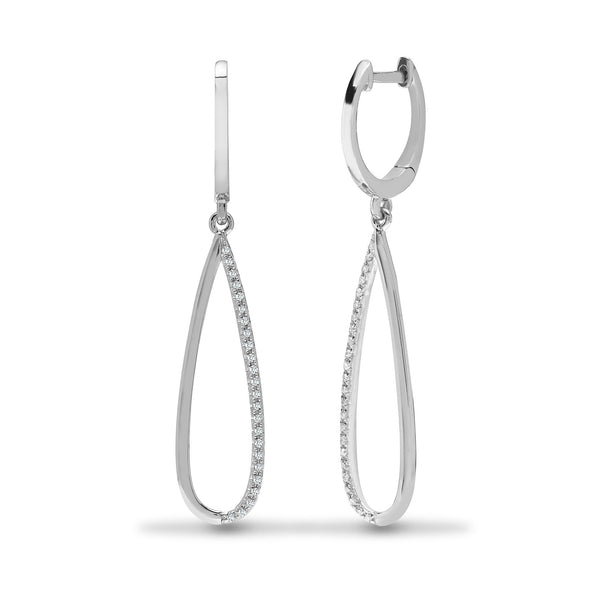 0.14ct Ring - 9ct White 14pts Drop Earrings - by Hearts Forever Jewellers
