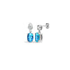 0.07ct Ring - 9ct White Dia-7pts Aqua-0.80ct Drop Earrings - by Hearts Forever Jewellers