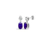0.07ct Ring - 9ct White Dia-7pts Tanz-0.74ct Drop Earrings - by Hearts Forever Jewellers