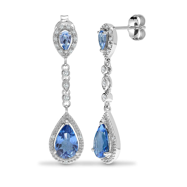 0.19ct Ring - 9ct White Dia-19pts B.Top-3.50ct Drop Earrings - by Hearts Forever Jewellers