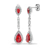 0.19ct Ring - 9ct White Dia-19pts Garnet-3.70ct Drop Earrings - by Hearts Forever Jewellers